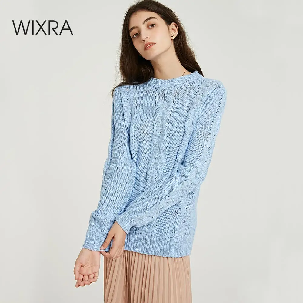 Свитера Wixra оверсайз свободные расслабленные Твердые теплые водолазки