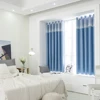 Blue Blackout Short Curtains For Living Room Bedroom Curtains For Kitchen Solid Curtains For The Room Window Treatments Drapes 2