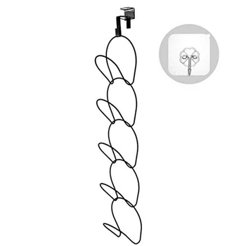 

Multi-Layer Hanging Chain Coat Hooks Behind The Door Without Traces Nail-Free Wardrobe Wrought Iron Bag Scarf Hat Storage Rack