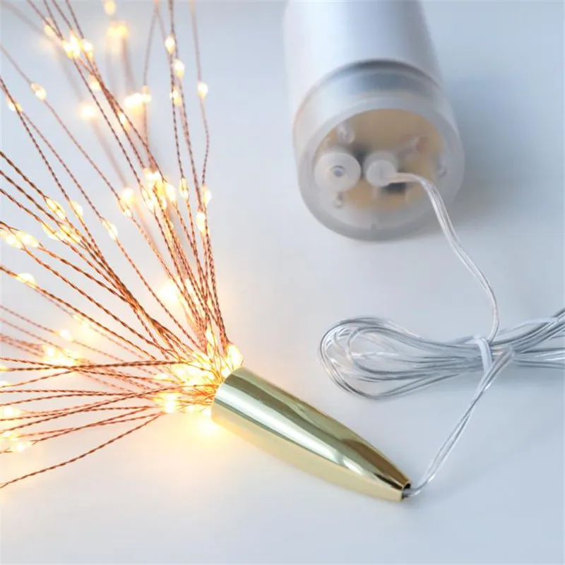 Firwroks 120Led Новая Гирлянда, сказочный светодиодный светильник на батарейках, яркие фейерверки, стильные свадебные Рождественские елки, Новогодние рождественские украшения для дома - Цвет: Firwroks 120Led