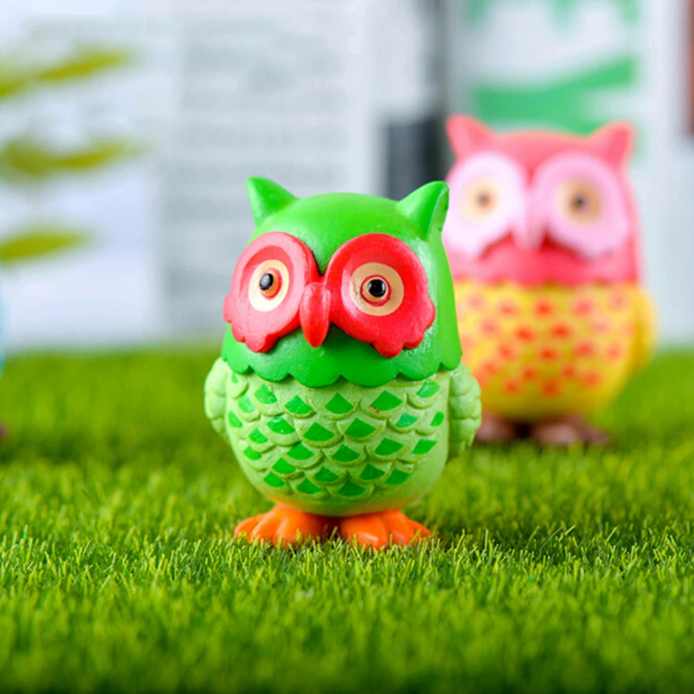 2018 New 1Pc Fairy Garden Owl Moss Micro Landscape Resin Craft Pastoral Ornament Miniature Terrarium Figurine Decoration