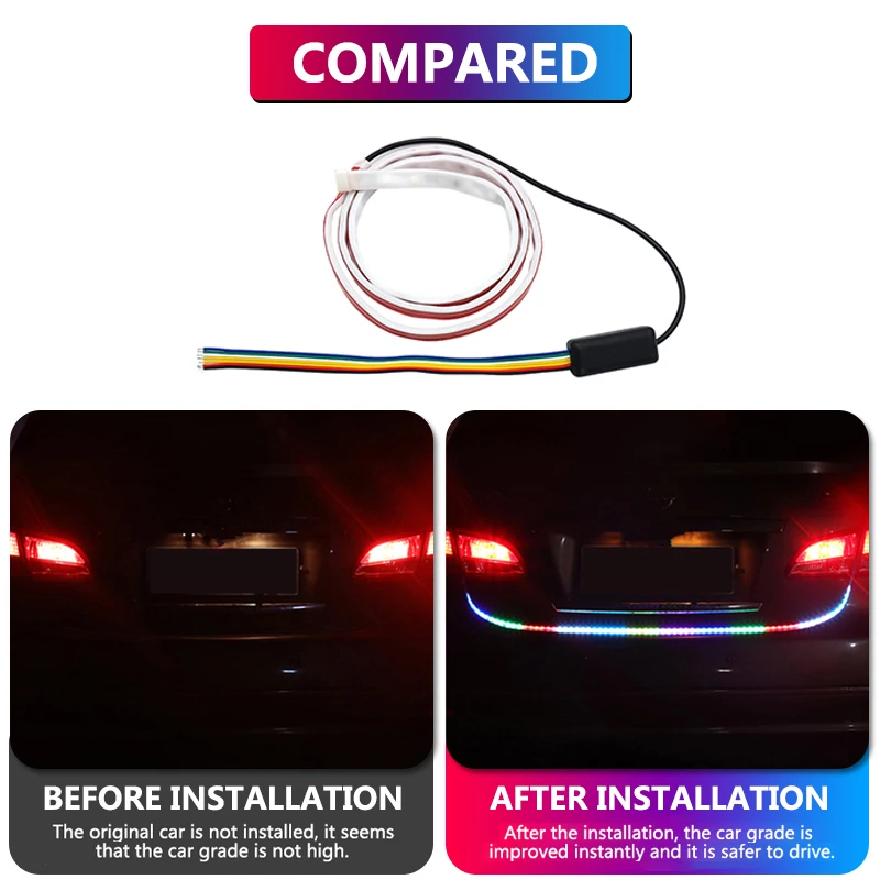 Течет светодиодный RGB Красочная багажник светильник для Kia Rio K2 3 Ceed Sportage Sorento Cerato