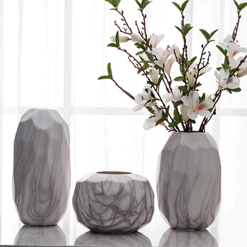 

NORDIC STYLE MARBLE CERAMICS VASE LIVING ROOM DINING TABLE MODERN HOME DECORATION ACCESSORIES MODERN WEDDING