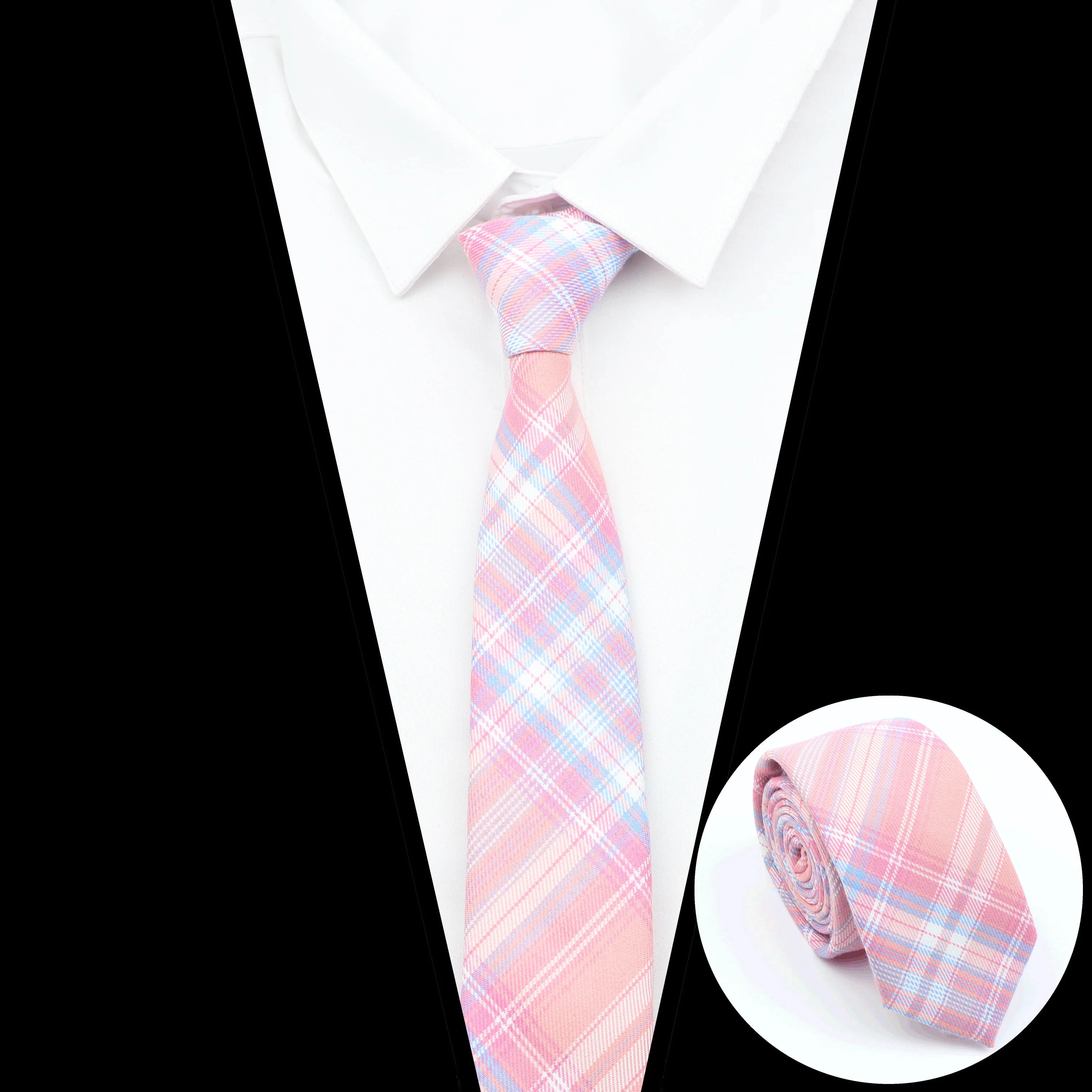 Plaid Tie For Men Women Soft Skinny Cotton TR Fabric Necktie For Wedding Bussiness Casual Man's Neckties Suits Flower Cravat