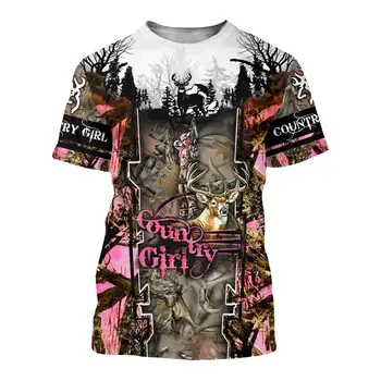 

Animal Hunting deer 3D Printed men t shirt Harajuku Fashion Short sleeve shirt summer streetwear Unisex tshirt tops LK-99