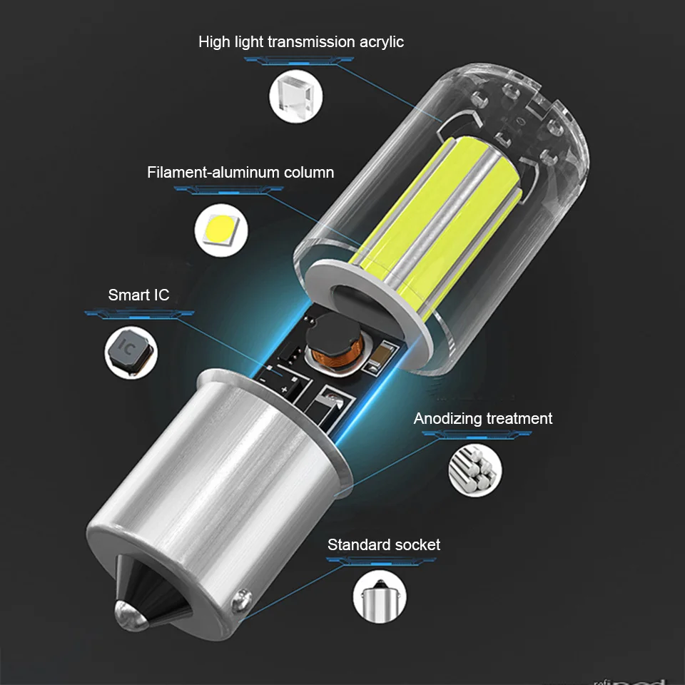 1156 LED 1157 P21 5W �ʶ��Ʈ �˷�̴� ���, �ڵ��� ����, �ڵ� ���� ���õ�, ���� �극��ũ ������, P21w, BA15S, BAY15D, 2 ��