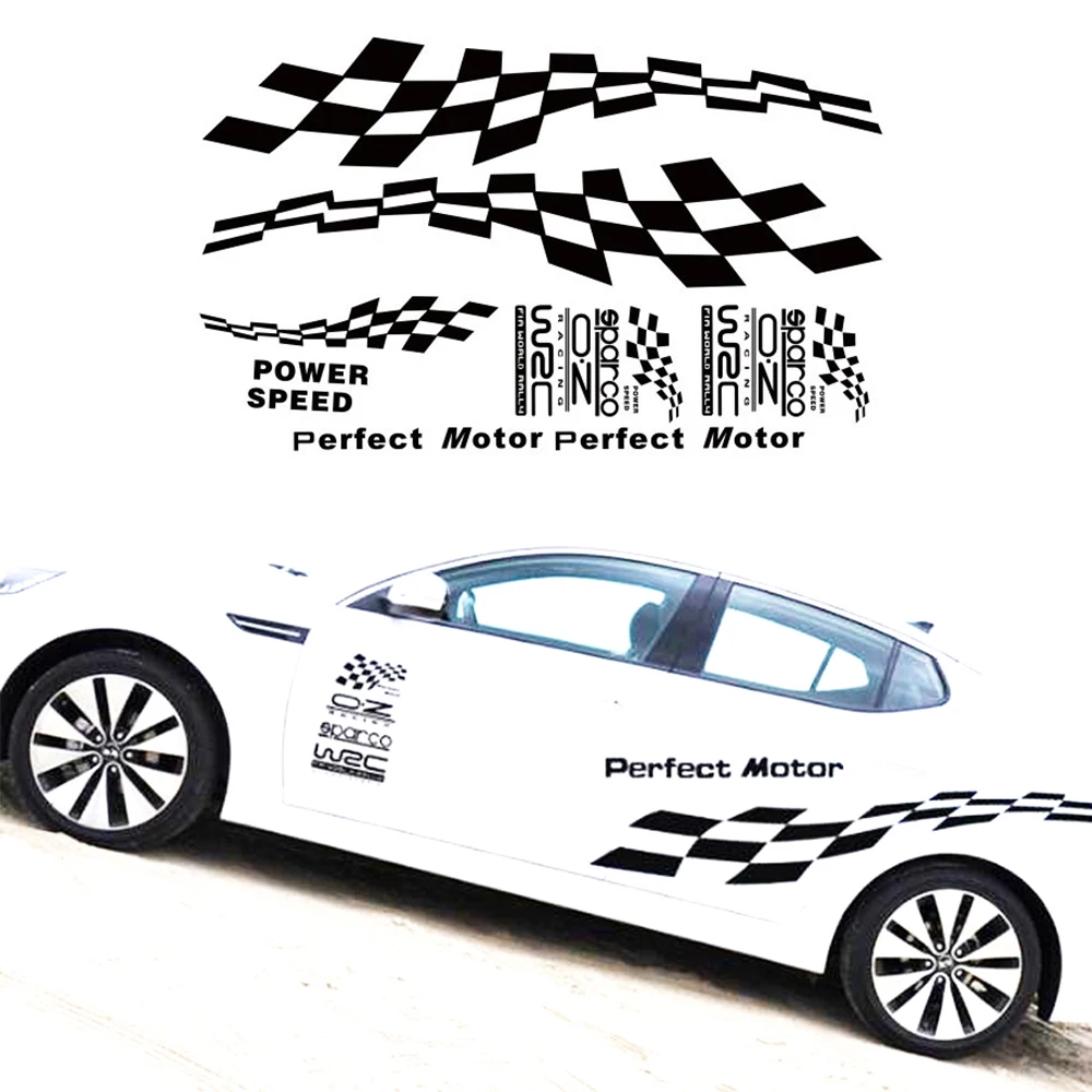 

Гоночная решетка графика виниловые наклейки для автомобиля Стайлинг линия талии полосы Авто Дверь тела декор индивидуальные наклейки