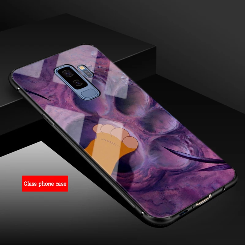 Король Лев для samsung Galaxy NOTE 8 9 S8 S9 S10 плюс A6 A6S A8 A8P J6 J8 чехол из закаленного стекла для телефона - Цвет: B19080705-12.jpg