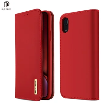 

DUX DUCIS Genuine Leather Wallet Case For iPhone XR Luxury Vintage Real Leather Flip Card Cover for iPhone Xs Max XR iPhoneXr
