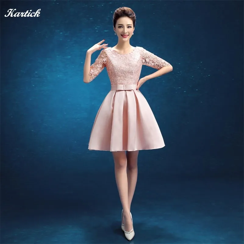

New Arrival Evening Dresses with Half Sleeve Elegant Bride Gown Short Ball Prom Party Pageant Graduation Homecoming Formal Dress