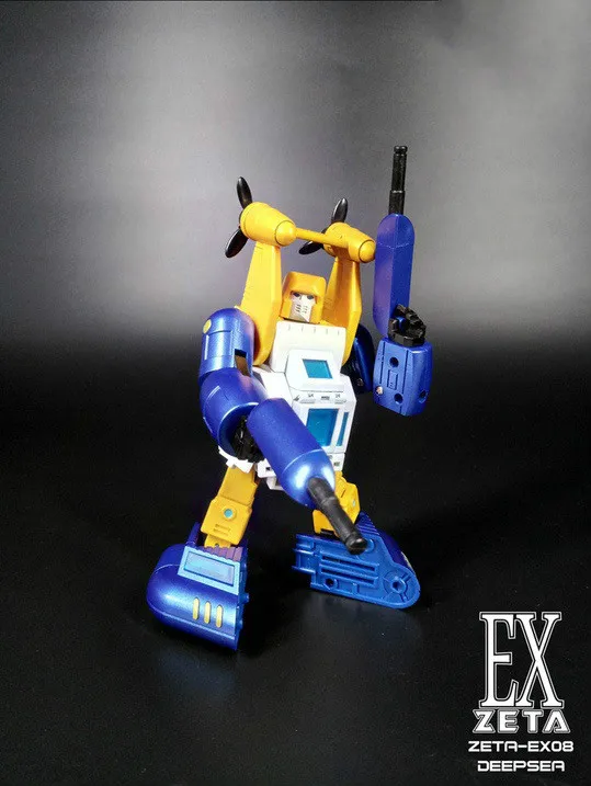 New Transformers Toys Zeta EX-08 Deepsea G1 Seaspray Metallic color figure 