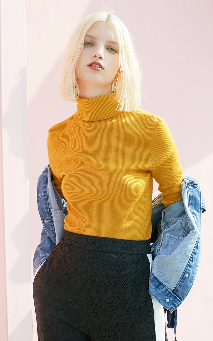 Vero Moda осенний 100% шерстяной приталенный минималистичный вязаный базовый свитер с