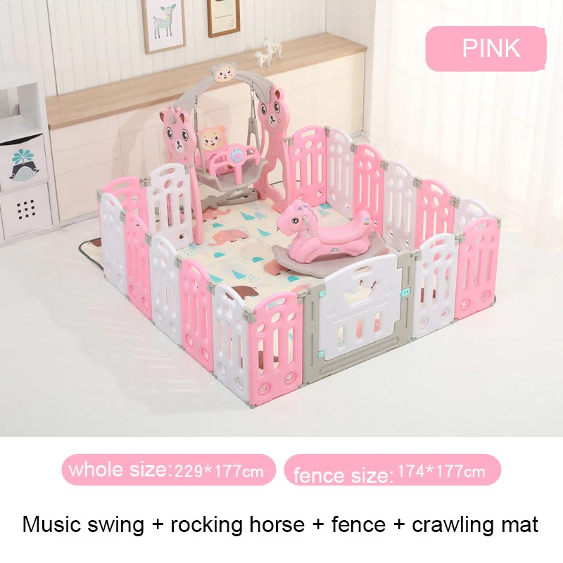 Pink Combination 2 Супер Роскошный комбинированный детский манеж для детской площадки, детский манеж для детского бассейна, детская игровая площадка - Цвет: Pink Combination 2