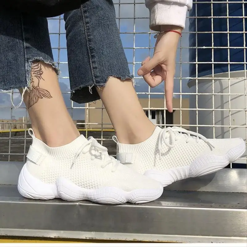 

White Sneakers Women Shoes Tenis Feminino Summer Mesh Shallow Lace-Up Casual Shoes Chunky Platform Sneakers Flats Shoes Woman