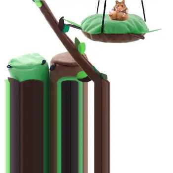 

6PCS Small Pet Toy Hamster Hammock Small Pet Stump Nest Forest Leaf Tunnel Totoro Guinea Pig Squirrel Cage Toy House Rabbit Bed#