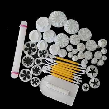 

46pcs/lot Sugarcraft Cake Decorating Tools Fondant Plunger Cutters Tools Cookie Biscuit Cake Mold Flower Set Baking Accessories
