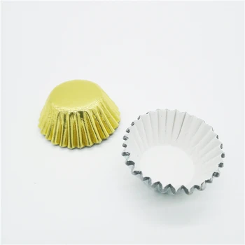 

1000 pcs 2.5 cm Mini Gold Silver Foil Cupcake Cases Paper Muffin Liners Cake Cups Baking Mould