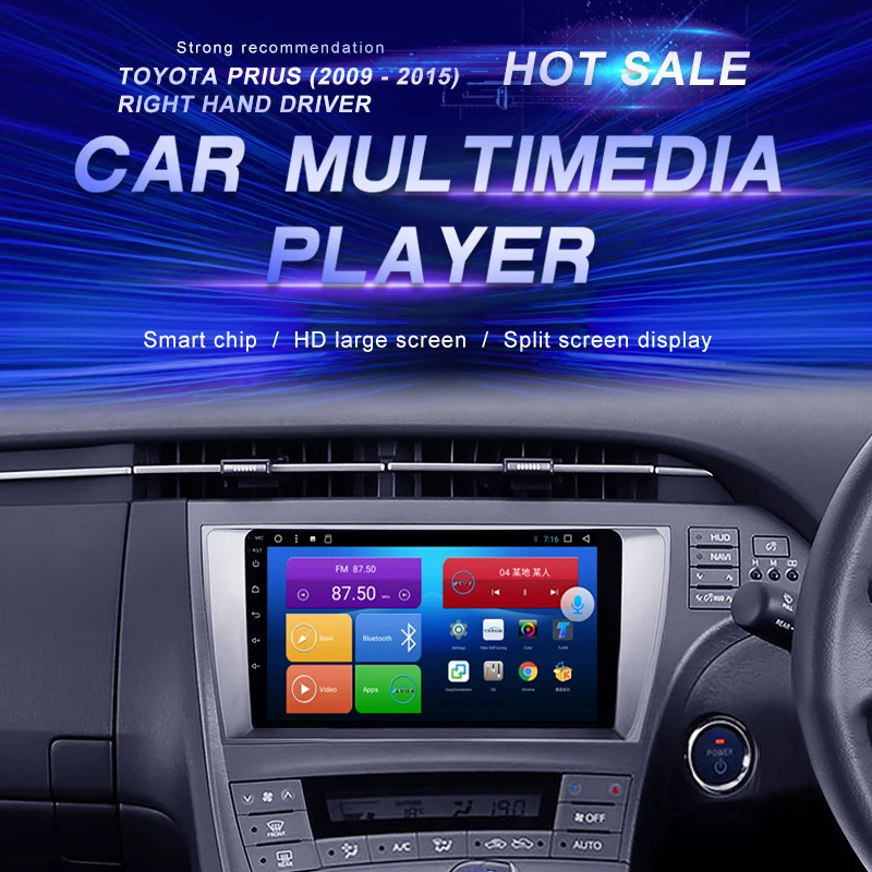 

Android Car DVD For Toyota Prius 2009 - 2015 Right hand Car Radio Multimedia Video Player Navigation GPS Android10.0 Double Din