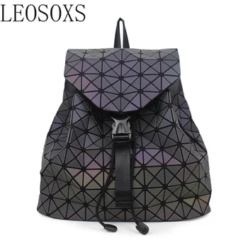 

2020 luminous geometric Backpack New Women's bag backpack Korean student splicing fashion Backpack