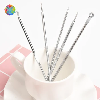 

5 Pcs Nobby Pimple Blemish Comedone Acne Needles Set Extractor Remover Tool
