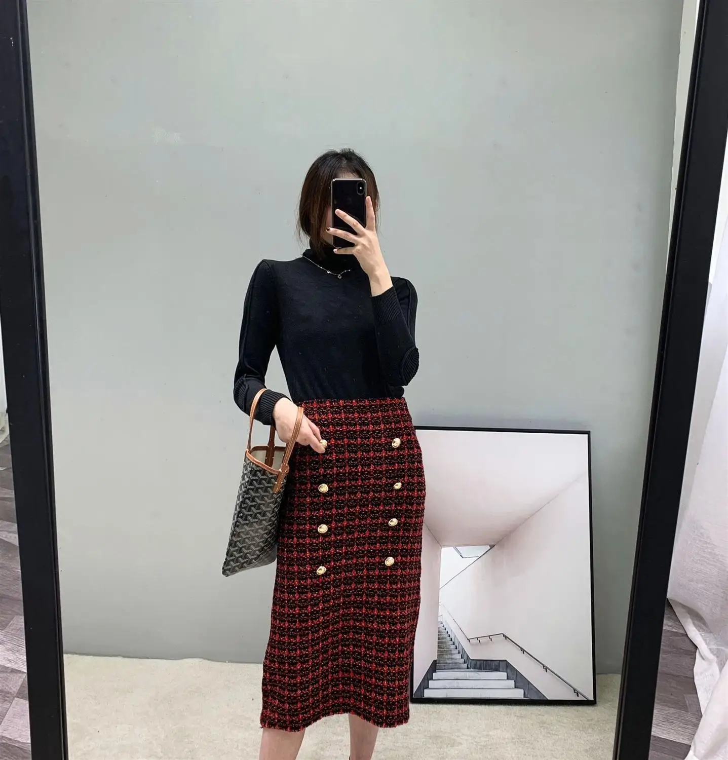 Autumn winter women kardigan sweater coat elegant knitted coat casual plaid cardigan pocket decoration hirka