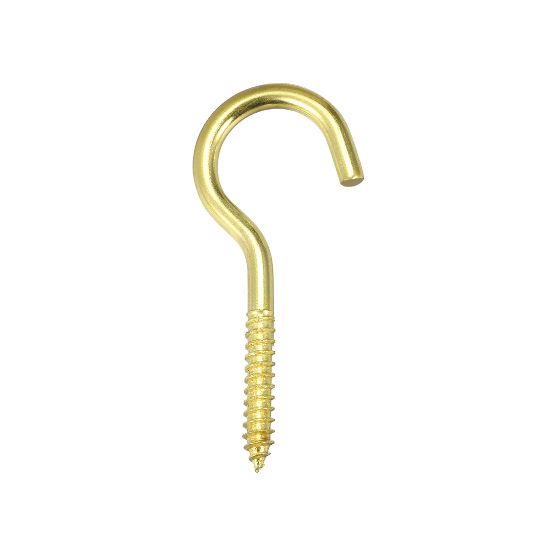 

uxcell 1.6" Screw Eye Hooks Self Tapping Screws Screw-in Hanger Eye-Shape Ring Hooks with Plate Golden 30pcs