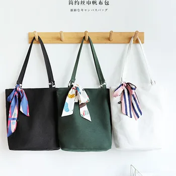

Women Canvas Shoulder Bag Ladies Casual Eco Tote Handbag Folding Reusable Shopping Bags Purse Female Cotton Canvas Cloth Pouch