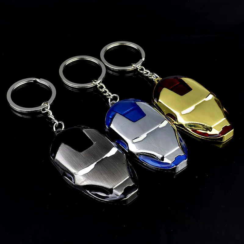 【Wholesale】20 шт цинковый сплав брелок для ключей для автомобиля Мстители Капитан Америка брелок со щитом маска Железного человека брелок-подвеска