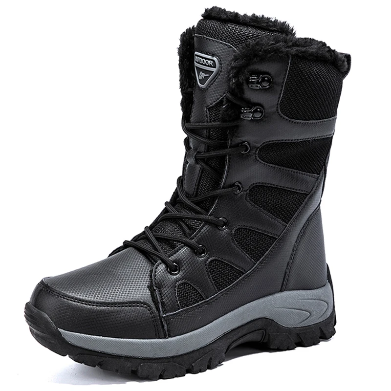 

Men's Snow Boots High Top Winter High Quality Men Shoes Nice Male Outdoors Warm Anti slip Snow Outdoor Walking Boots Men Shoes