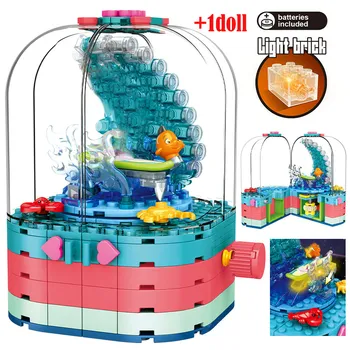 

Friends City Beach Hut Building Blocks Water Park Rotate Box Water Beach Slide Figures Bricks Gifts Toys For Children Girls