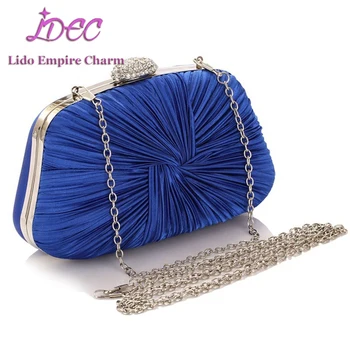 

Elegant Clutch Silk Satin Blue Evening Bags for Wedding Prom Evening Party Evening Bag Bride Wedding Bags YH19SY08