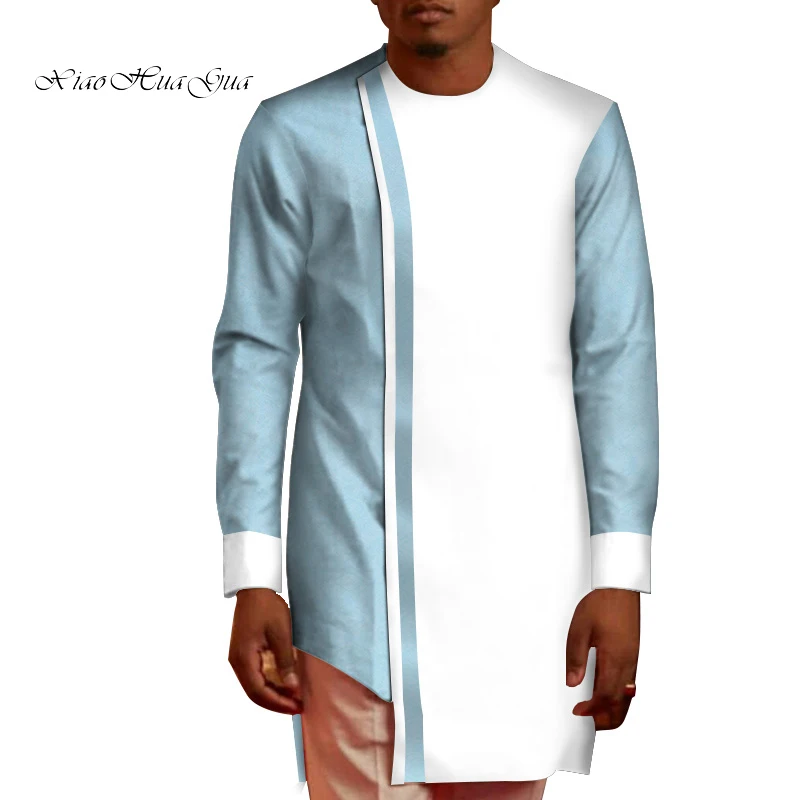 

Summer African Clothes for Men Bazin Riche African Clothing Casual Cotton Mens Top Shirts Men Patchwork Dashiki Top Tees WYN552