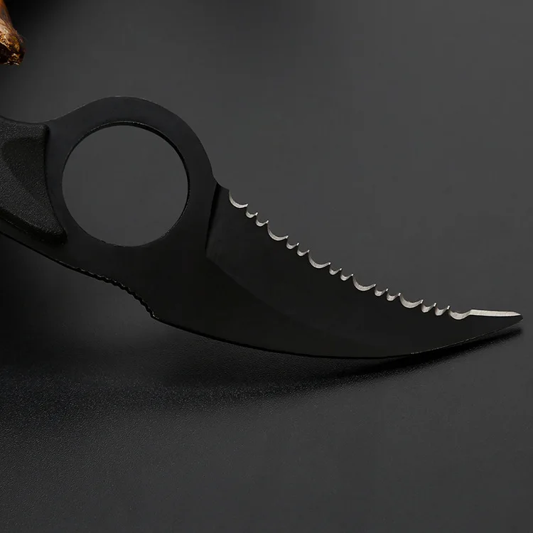 Karambit Тактический фиксированный черный нож охотничий нож Фруктовый маленький прямой мини ручка EDC Карманный открытый инструмент кемпинг выживания