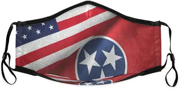 

Tennessee State Flag Face Mask Washable Anti Dust Mask with 4PCS 5Layers Filters for Bicycle, Cycling,Sports, Motorcycling White