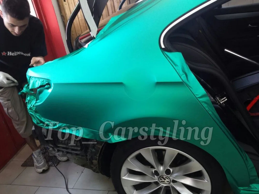 satin Matte Chrome tiffany vinyl mint  metallic car wrapping kmpf ice (2)