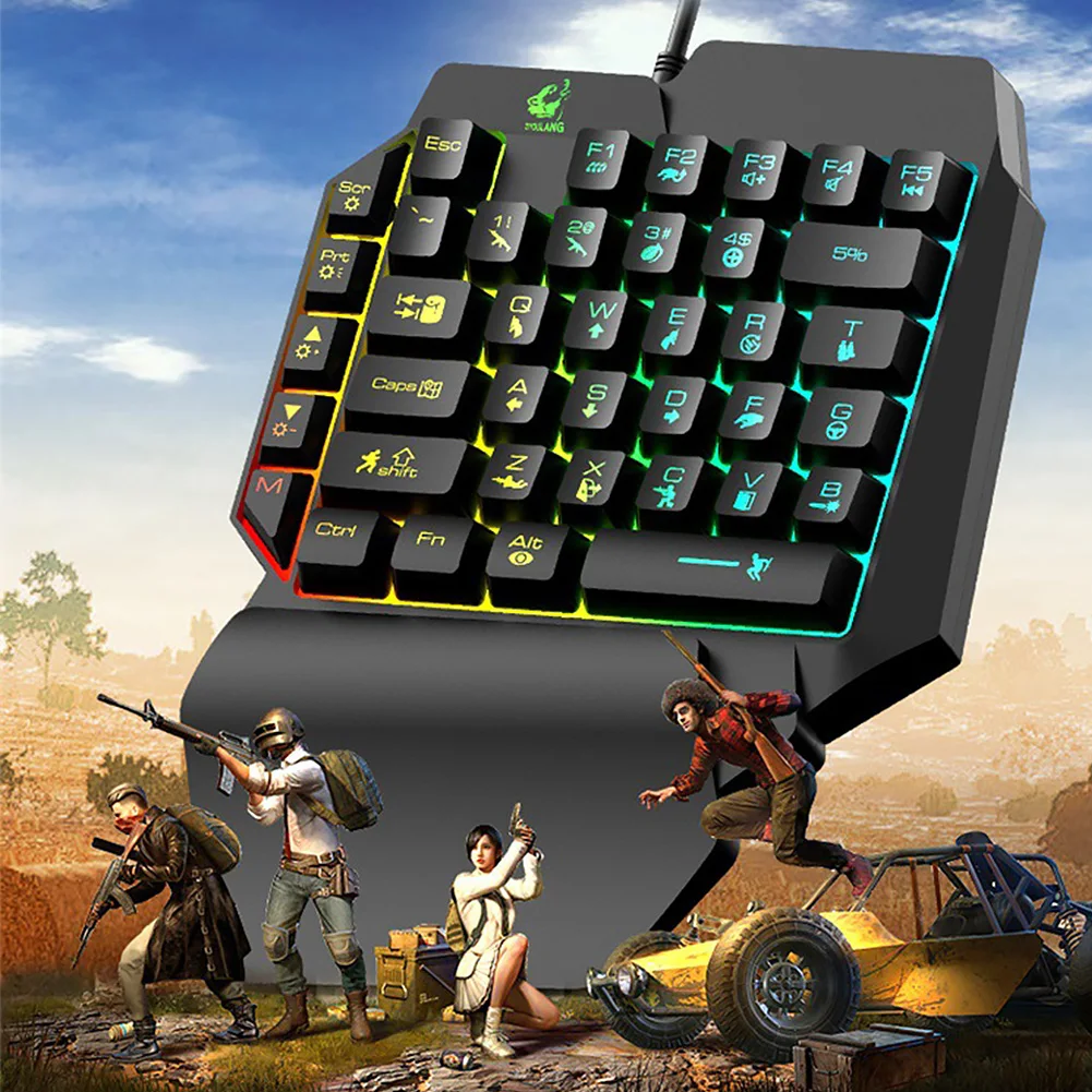 

NEW PUBG PC Gamer Dedicated One Hand Keyboard 39 Keys Ergonomic Gaming Single Hand Keyboard Game Mechanical Feel Game Keyboard