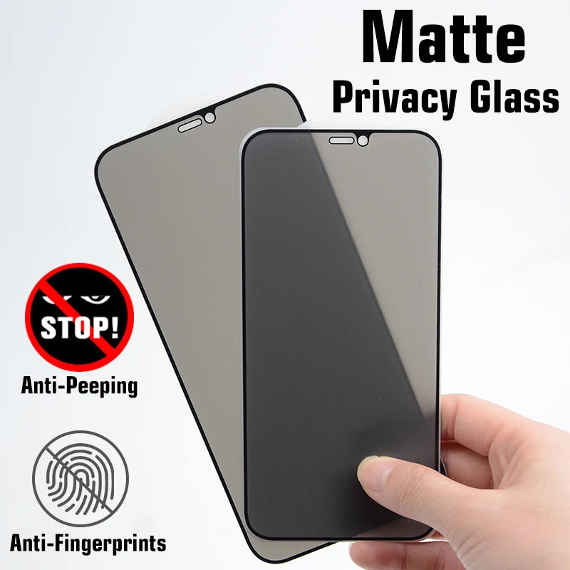 2 Pcs No Fingerprint Matte Anti Glare Tempered Glass For Iphone 12 Pro Max 12 Pro Anti Spy Screen Protector For Iphone 12 11 Pro Screen Protectors Aliexpress