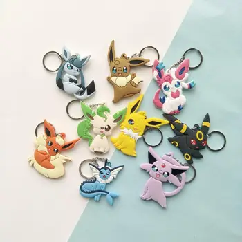 

Eevee Vaporeon Jolteon Flareon Espeon Umbreon Leafeon Glaceon Sylveon Anime PVC Keychain Pendants Birthday Gift