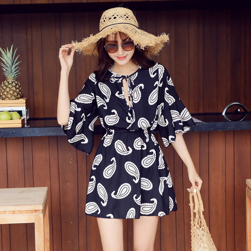 

Bikini Bathing Suit Women's Graceful Chest Push up-Split Type Three-piece Set Belly Covering Slimming South Korea Retro Tour Bat