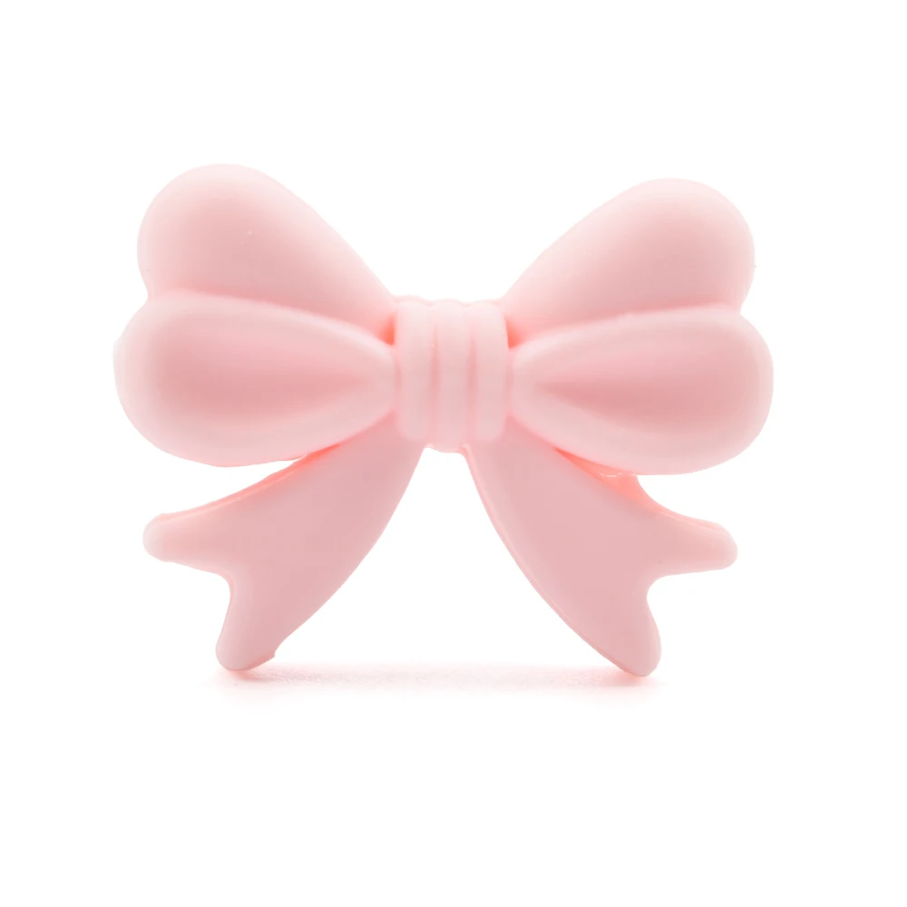 rose quartz LOFCA, 50 шт., силиконовые бусины в форме банта, сделай сам, Пищевая силиконовая Прорезыватель для зубов, пустышка в милой форме, силиконовый держатель для зубов, аксессуары - Цвет: rose quartz