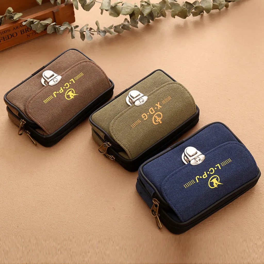 

Vintage Slim Wallets Busines Credit Passport Holders Canvas Unisex letter Security Wallet Tarjetero Hombre Portfel Men's Wallet