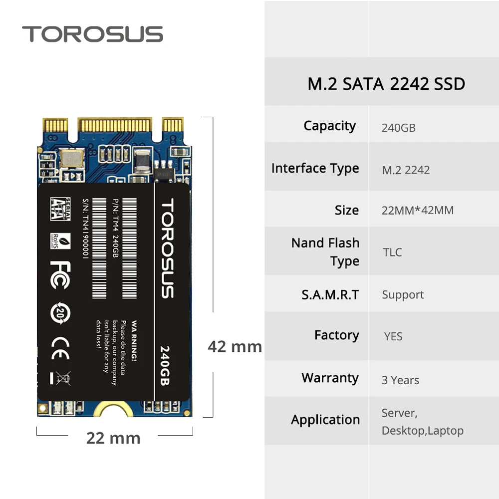 Torosus m2 ssd 480gb SSD 240gb 2242 hdd M.2 NGFF SATA 120gb SSD диск твердотельный накопитель hd для портативных ПК