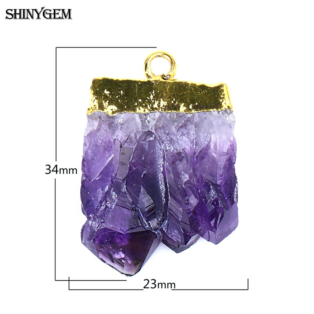 ShinyGem естественный неправильной формы сырой фиолетовая Друза Кристалл ломтик