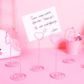

1 Pcs Flamingo Memo Clip Pink Unicorn Clip Cute Metal Message Clip Decorative Business Card Note Photo Clip Small Clip