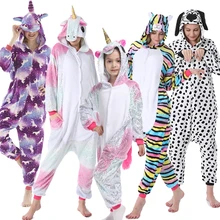 Единорог кигуруми Onesie для взрослых животных кошка пижама костюм