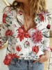 Женская свободная рубашка с длинным рукавом, повседневный топ с принтом, большие размеры ► Фото 2/4
