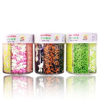 

190g 6 color Sugar Beads Easter Halloween Christmas Weeding Theme Variety Cake Donut Decoration Baking Tools For Cakes Edible