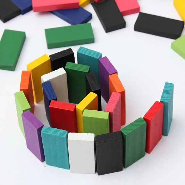 Лидер продаж 240 шт./компл. 10 видов цветов Аутентичные Стандартный деревянный Для детей домино игры Настольная игра игрушки строительные блоки для детей игрушки