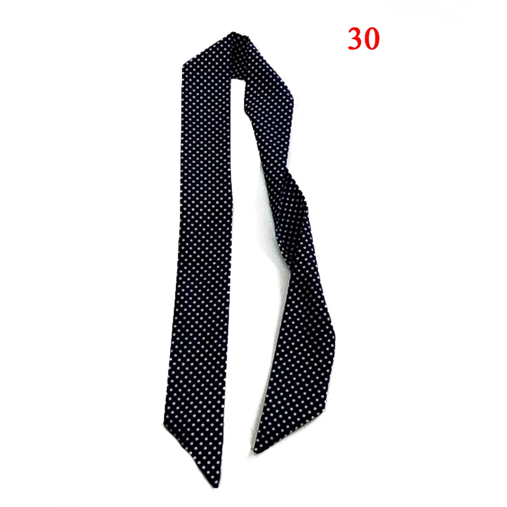 30 Small Scarf Soft Band Decorative Multifunctional Head Scarf Multicolor Stripe Print Kerchief Neck Women Lady Ribbon Scarf - Цвет: 30