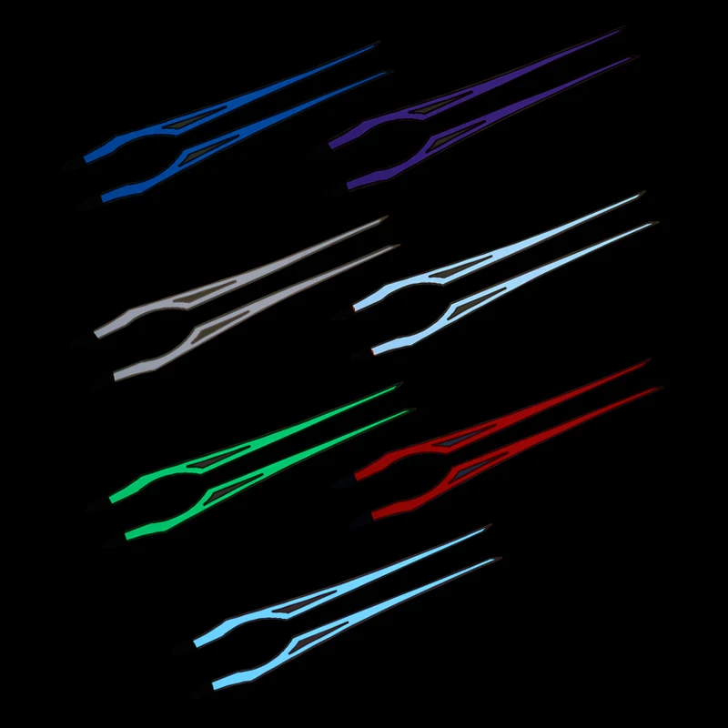 2 Pcs Motorcycle Helmet Lights Night Riding Cold Bicycle Signal Flashing Stripe LED Luminous Lamp Sticker Waterproof Durable